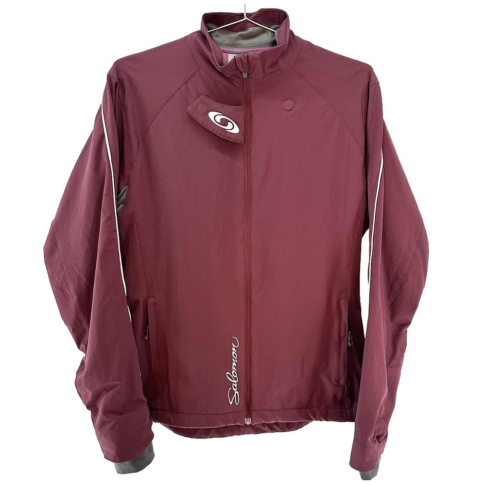 SALOMON Women's Full Zip Soft Shell‎ Nylon Jacket • Large • Burgundy, maroon